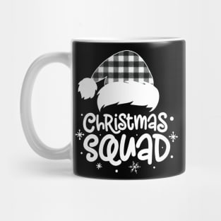 Christmas Squad Buffalo Plaid Santa Hat Family Matching Pajama Mug